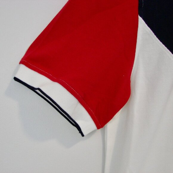 Tommy Hilfiger Polo Shirt Logo White Red Blue Stripe NEW WITH TAGS NWT Size XL - Picture 9 of 12
